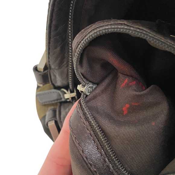 Vintage Fendi Pequin Stripe Shoulder Bag w/ COA - Brown and Black Authentic Y2K - Picture 9 of 16